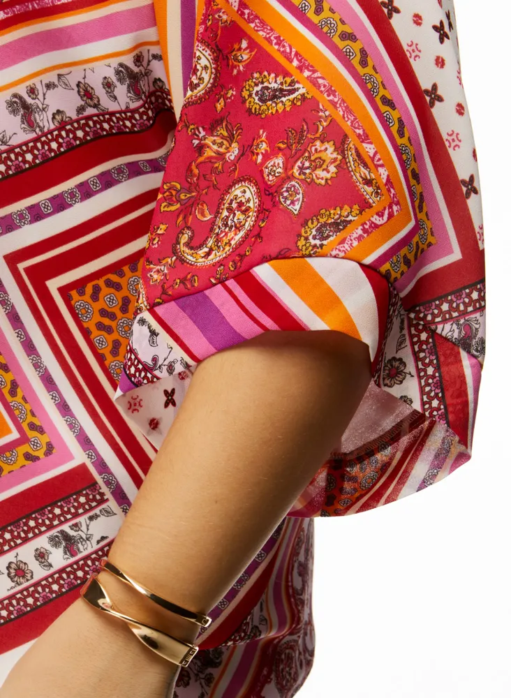 Patchwork Print Blouse