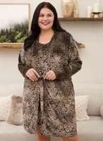 Animal Print Sleepshirt & Robe Set