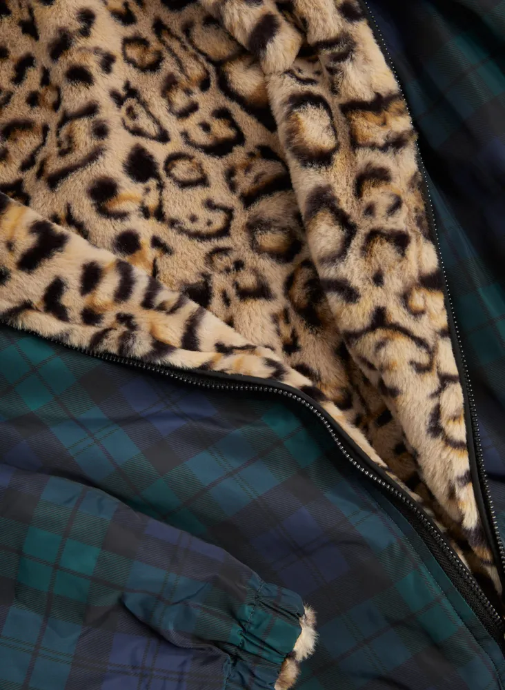 Reversible Leopard Motif Jacket