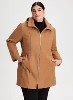 Stretch Wool Blend Coat