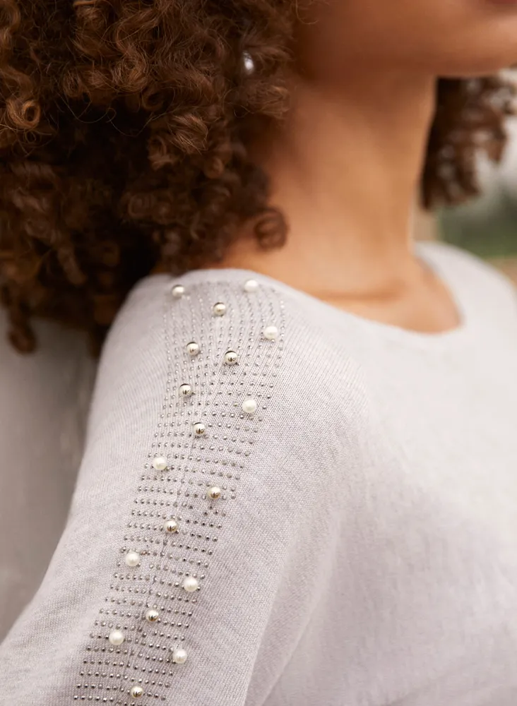 Pearl & Stud Detail Sweater