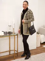 Houndstooth Tunic Cardigan