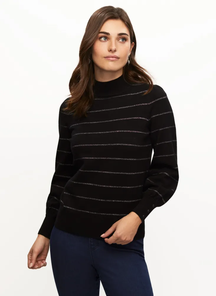 Metallic Stripe Detail Sweater