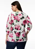 Floral Print 3/4 Sleeve Top