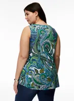 Sleeveless Paisley Print Top