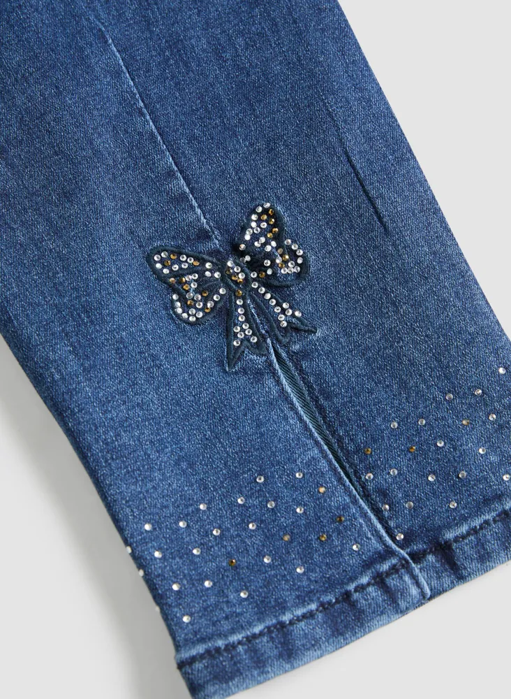 Bow Detail Straight Leg Jeans