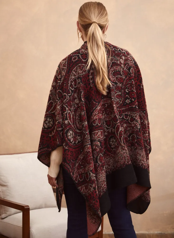 Paisley Motif Poncho