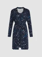 Star Print Sleepshirt & Robe Set