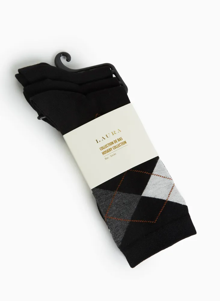 Geometric Bamboo Crew Socks 3-Pack