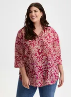 Paisley Print 3/4 Sleeve Blouse