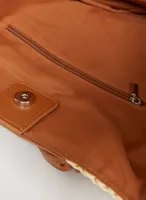 Straw & Vegan Leather Tote