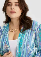 Paisley Print Open Front Tunic