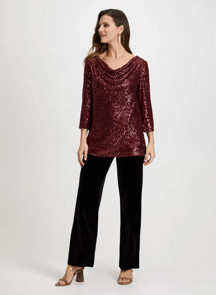 Sequin Embellished Tunic Top