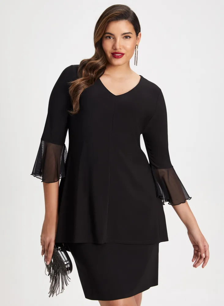 Flounce Sleeve Layered Dress