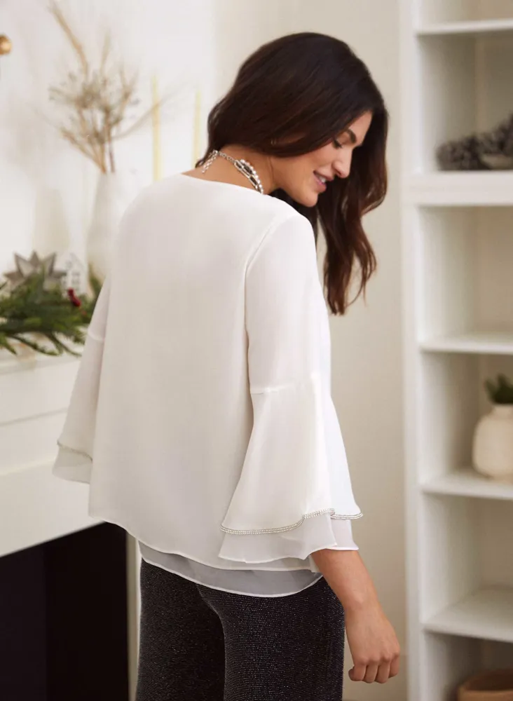 Flowy Blouse With Flared Sleeves