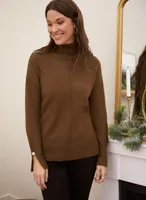 Split Cuff Turtleneck Sweater