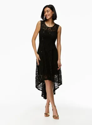 High-Low Lace & Sequin Dress