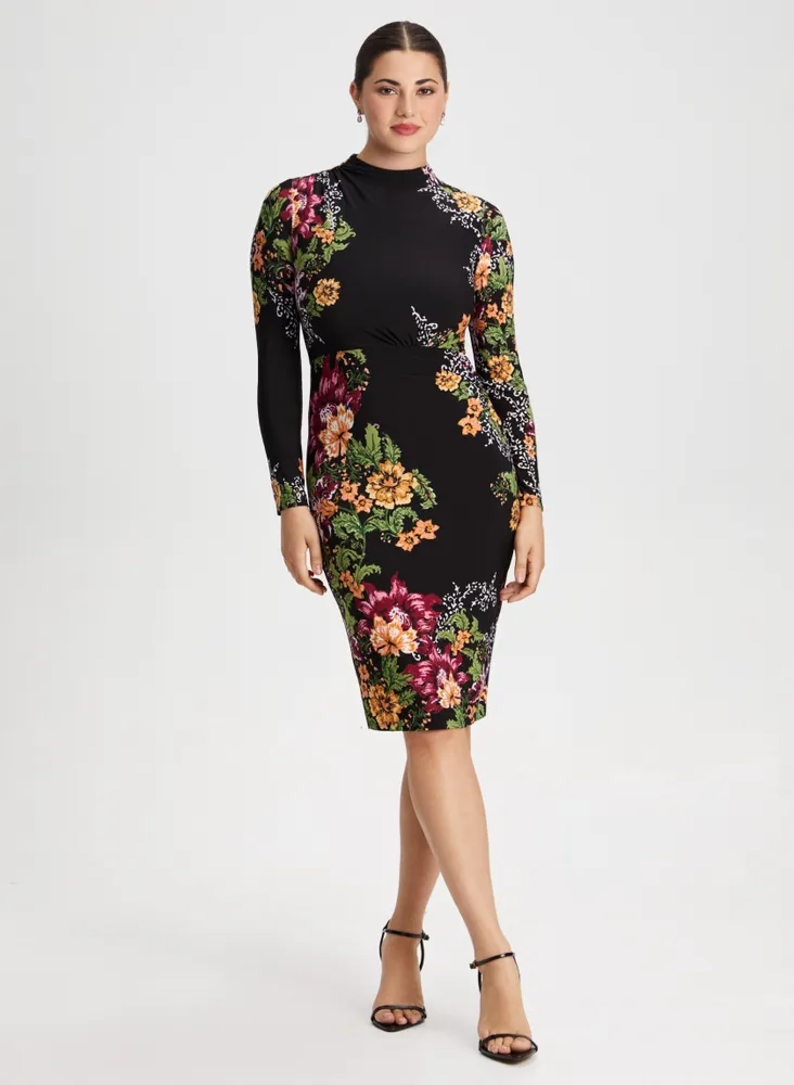 Floral Print Long Sleeve Dress