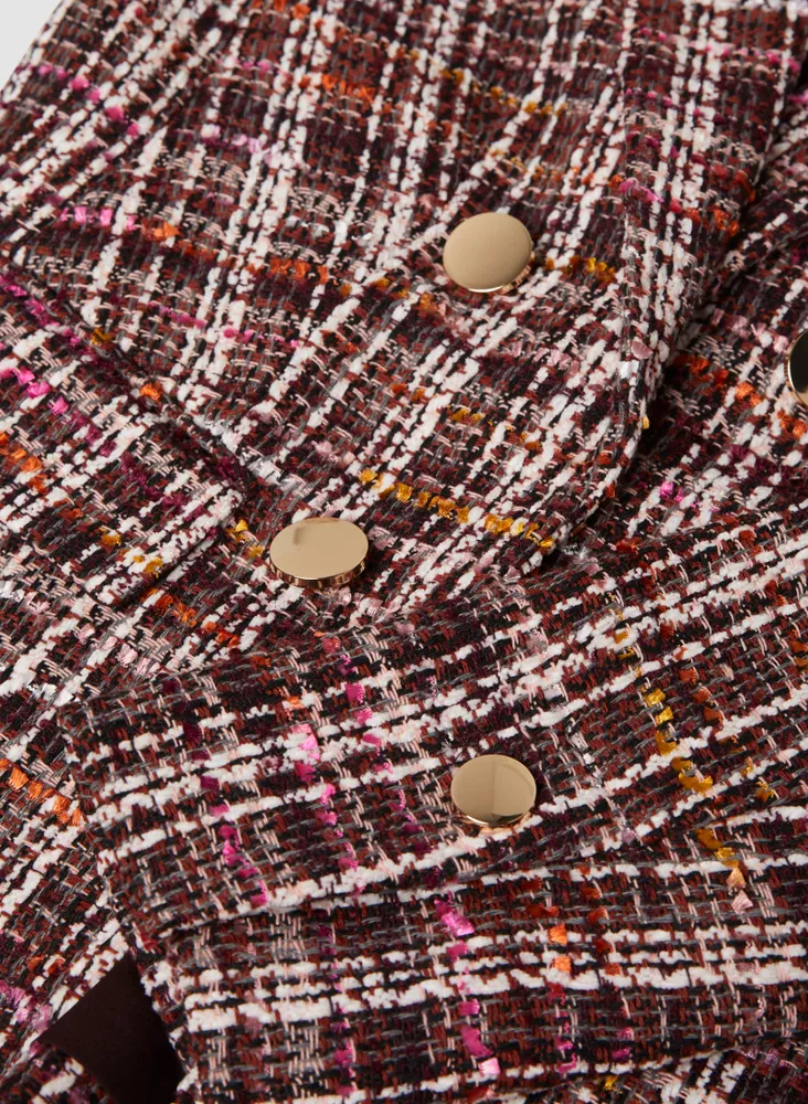 Plaid Bouclé Knit Jacket