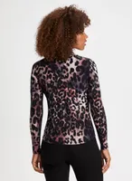 Cheetah Print Turtleneck Top