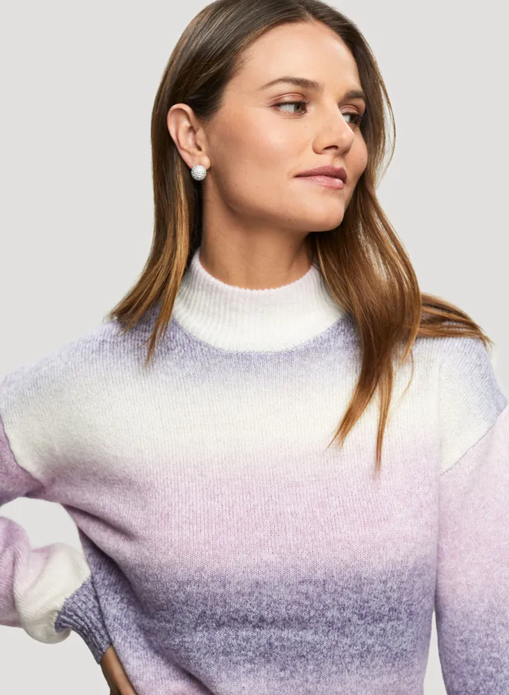 Mock Neck Gradient Sweater