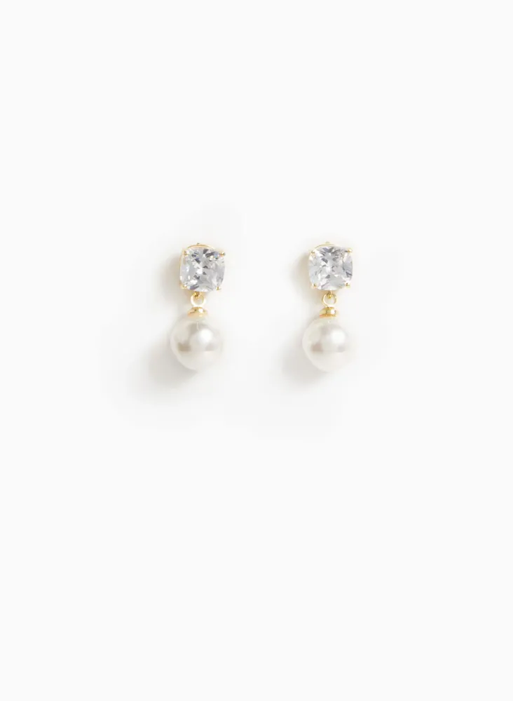 Tiered Pearl & Crystal Earrings