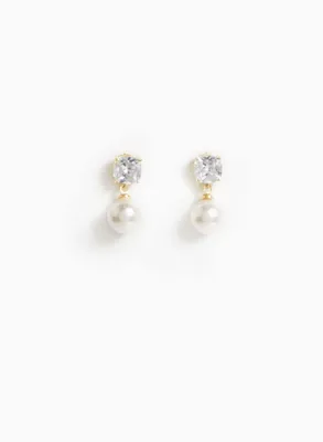 Tiered Pearl & Crystal Earrings