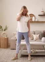 Ombré Pull-On Ankle Jeans