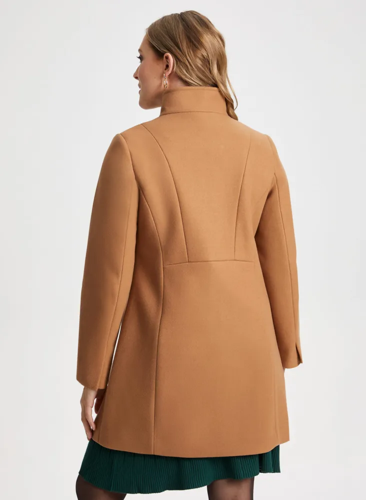 Stretch Wool Blend Coat