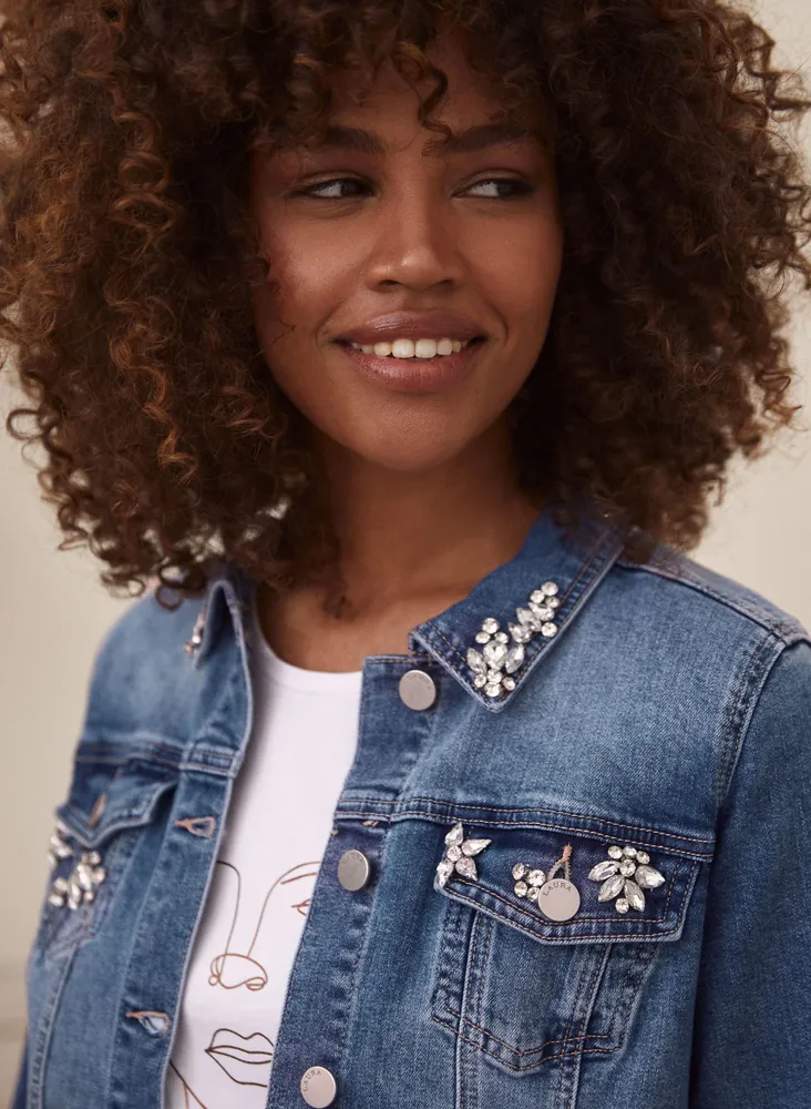 Jewel Detail Denim Jacket