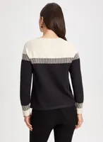 Colour Block Button Detail Sweater