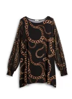 Chain Print Tunic Top