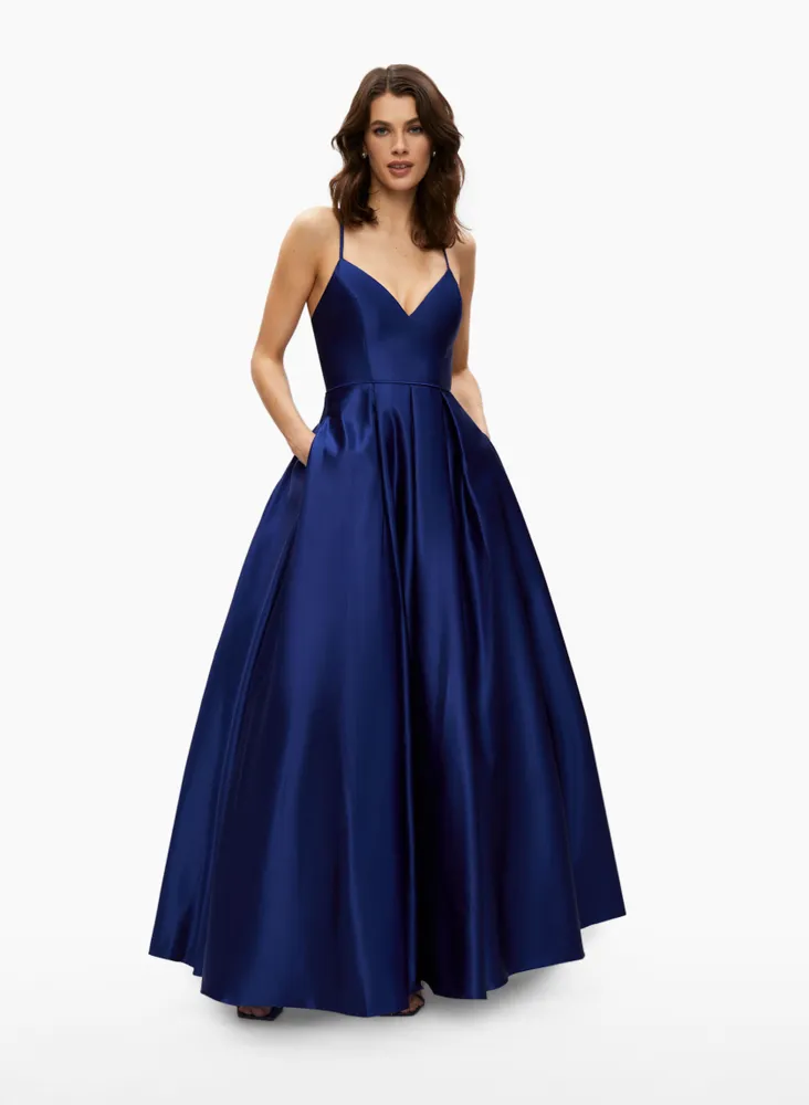 Satin Fit & Flare Ball Gown