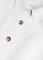 Button Detail Linen Shacket