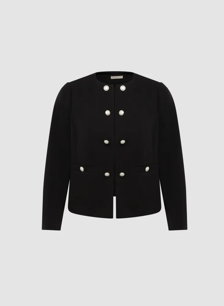 Pearl Detail Button Front Jacket