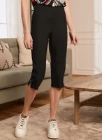 Slit Detail Pull-On Capris