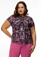 Cap Sleeve Paisley Print Top