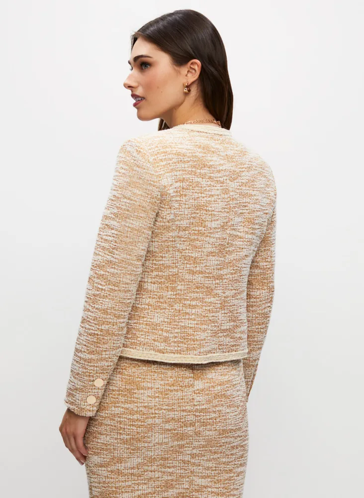 Collarless Bouclé Jacket