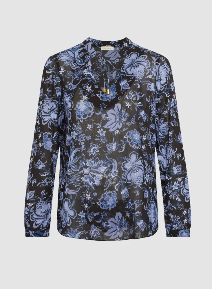 Floral Print Long Sleeve Blouse