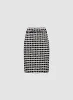 Houndstooth Motif Pencil Skirt