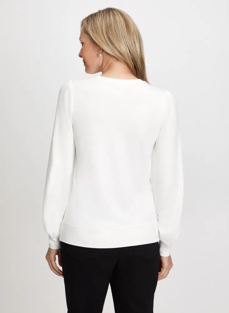 Pearl Detail Long Sleeve Pullover