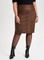 Snakeskin Motif Pencil Skirt