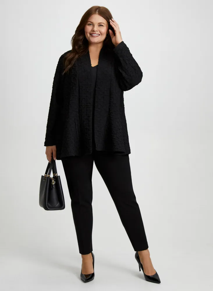 Tunic Length Textured Cardigan