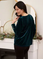 Velour Scoop Neck Top