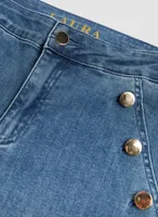 Button Detail Bootcut Jeans
