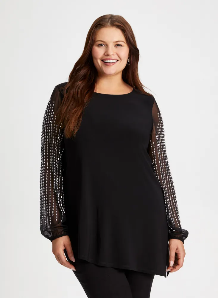 Joseph Ribkoff - Beaded Sleeve Tunic