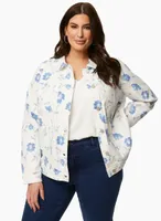 Floral Motif Denim Jacket