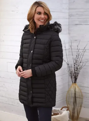 Quilted Recycled Down Coat