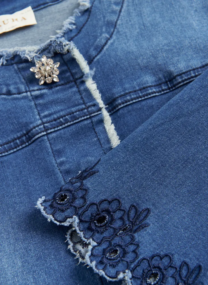 Frayed Detail Denim Jacket