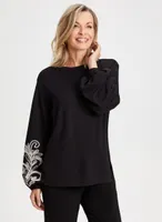 Paisley Print Puffed Sleeve Top